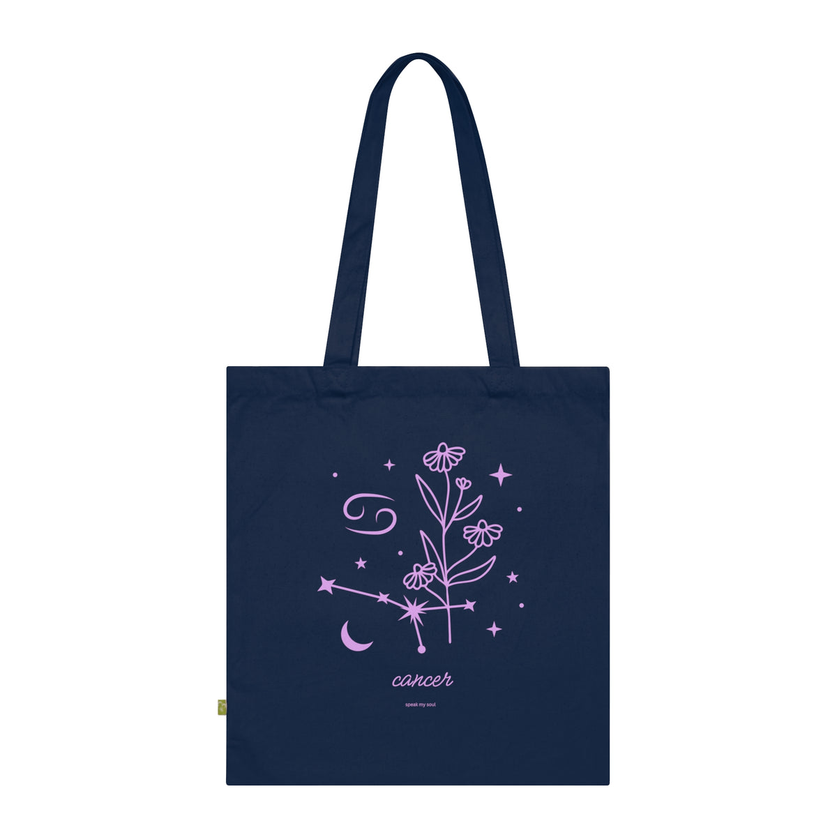 Cancer Zodiac Tote Bag — Floral Astrology Organic Cotton Tote (Good My Soul)