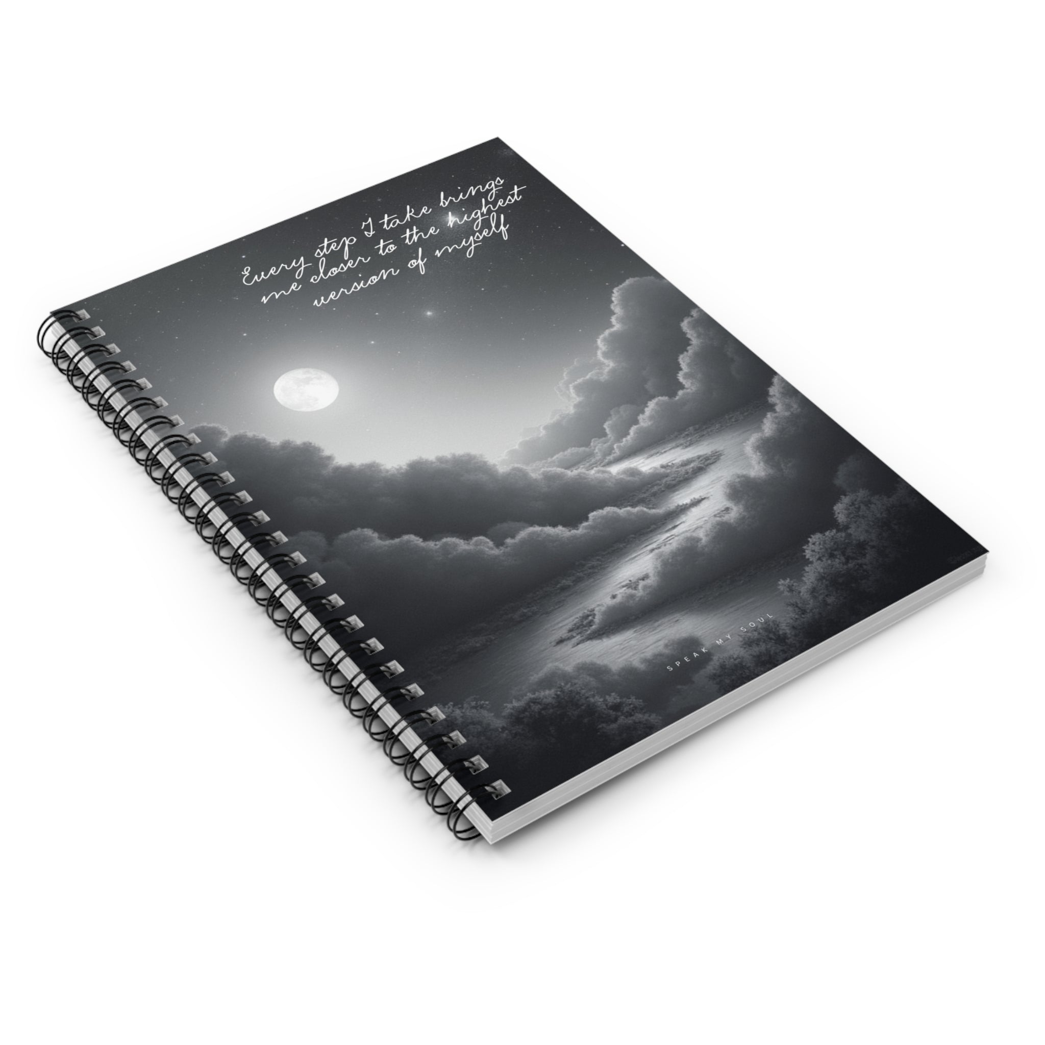 “Every step I take brings me closer to the highest version of myself” Ruled Notebook - The Moonlight Collection