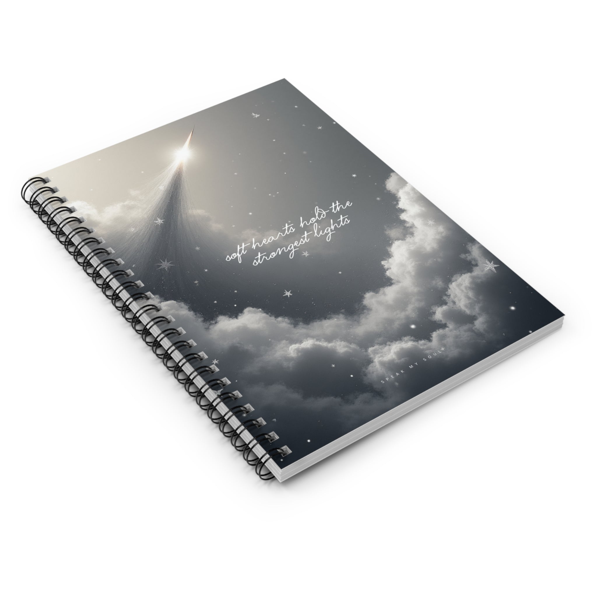 “Soft hearts hold the strongest lights” Ruled Notebook - The Moonlight Collection