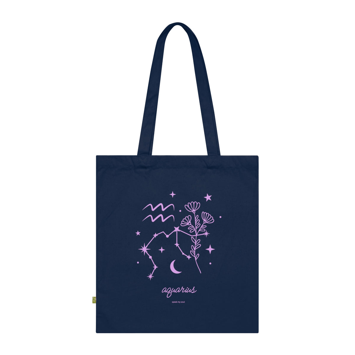 Aquarius Zodiac Tote Bag | Pink Cosmos | Astrology Gift