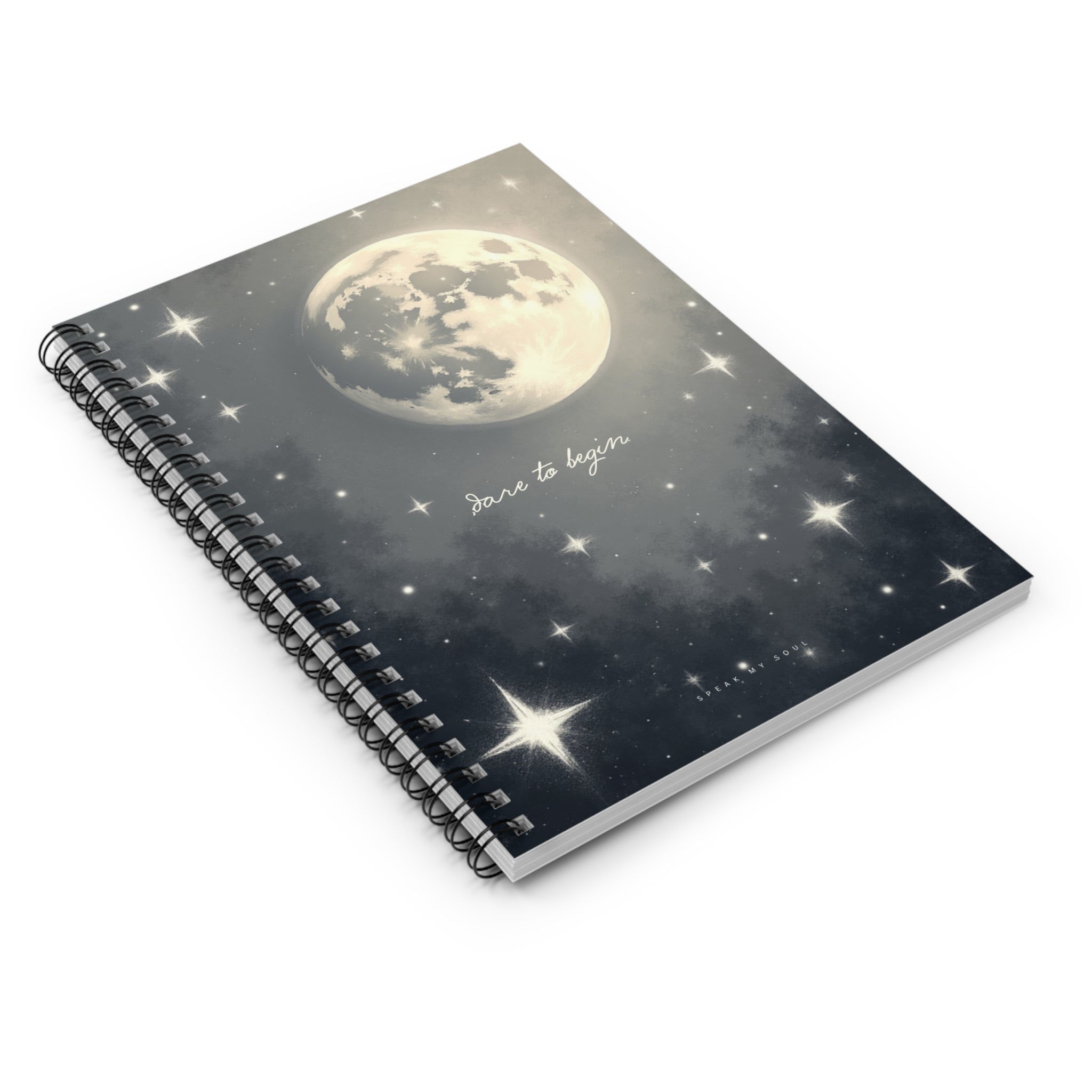 “Dare to begin” Ruled Notebook - The Moonlight Collection