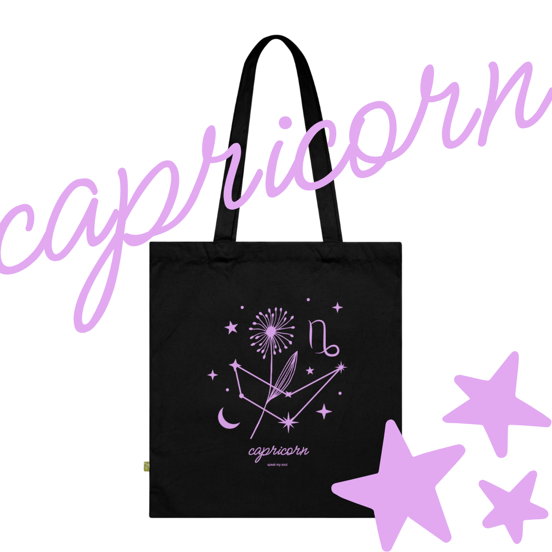 Capricorn Zodiac Tote Bag | Pink Cosmos | Astrology Gift