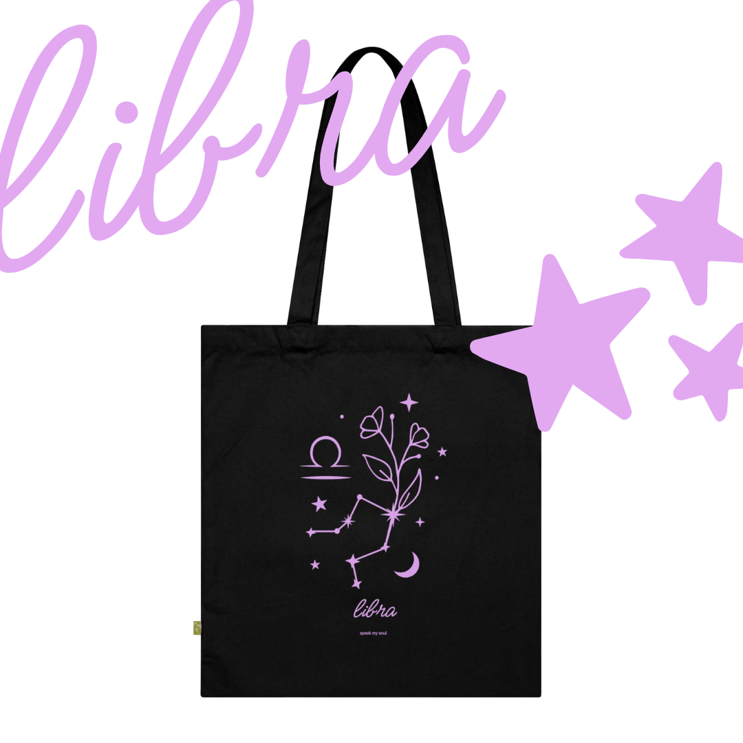 Libra Zodiac Tote Bag | Pink Cosmos | Astrology Gift