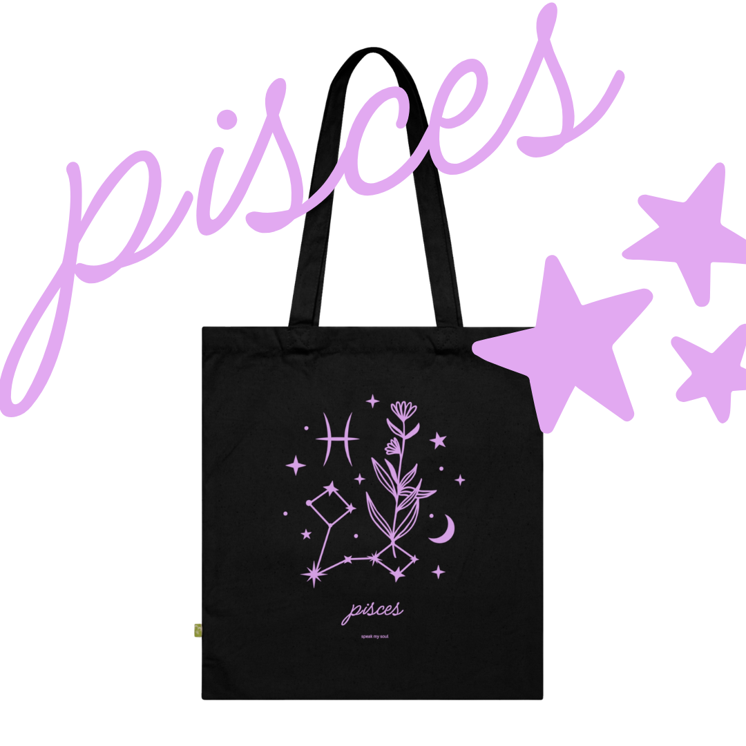 Pisces Zodiac Tote Bag | Pink Cosmos | Astrology Gift