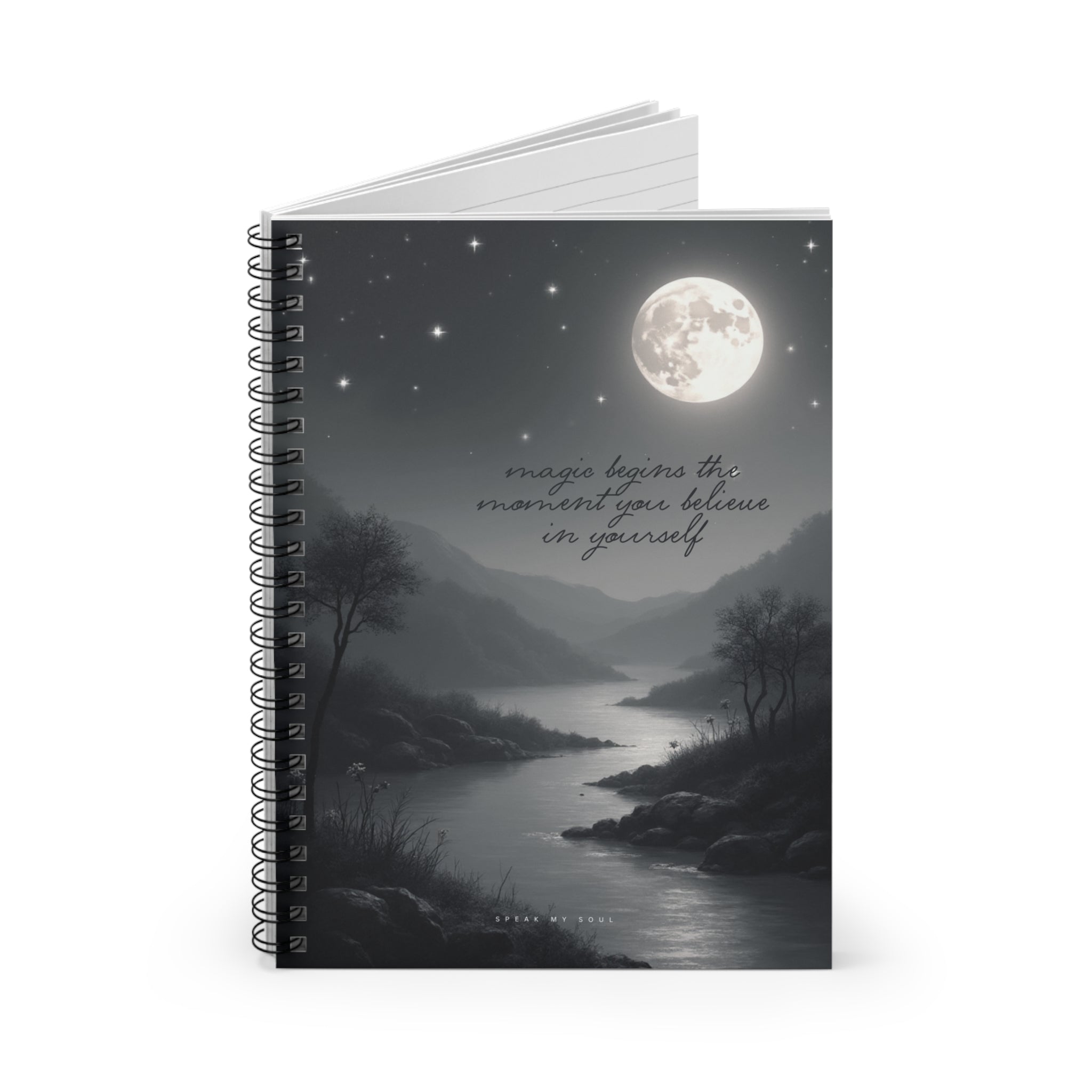 “Magic begins the moment you believe in yourself” Ruled Notebook - The Moonlight Collection
