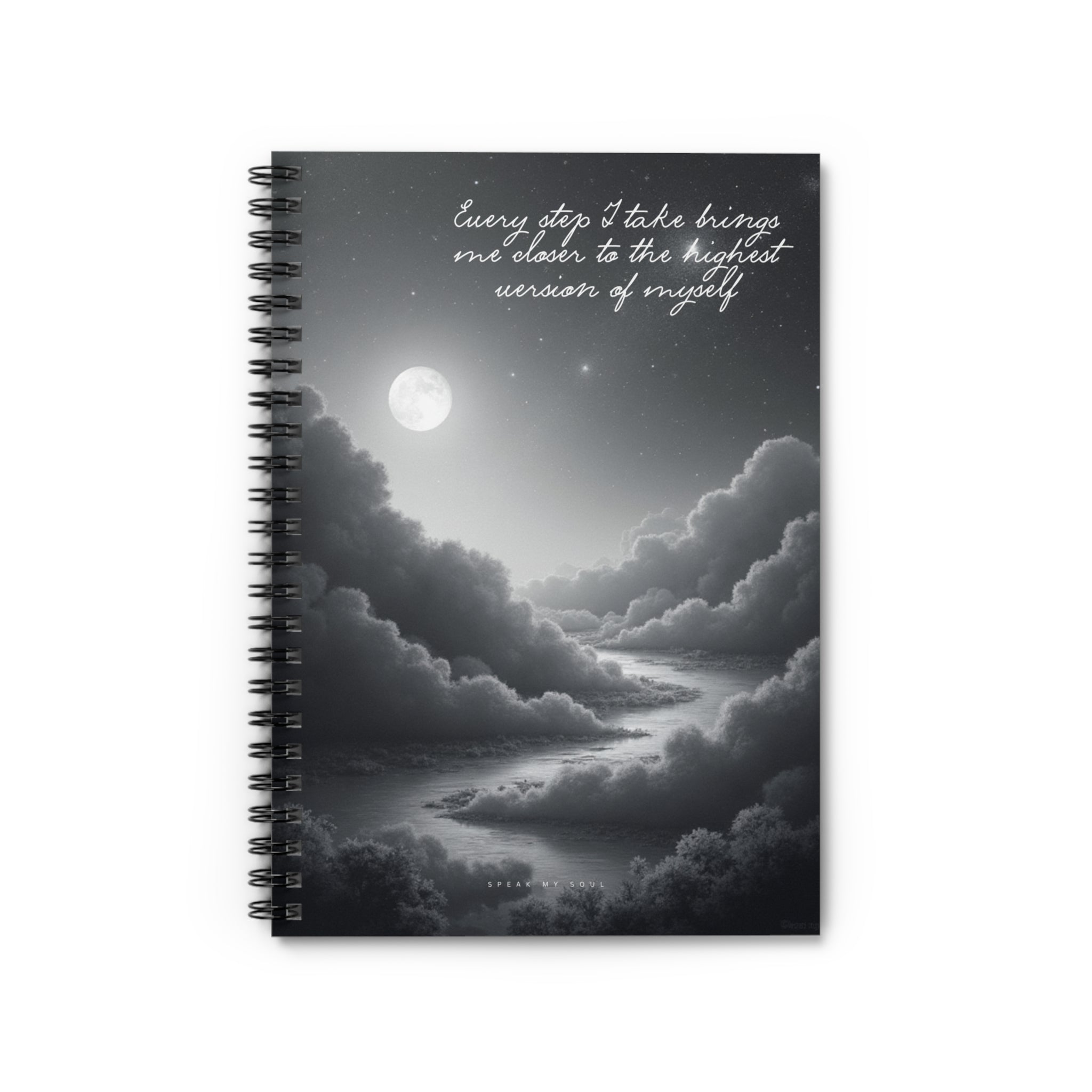 “Every step I take brings me closer to the highest version of myself” Ruled Notebook - The Moonlight Collection