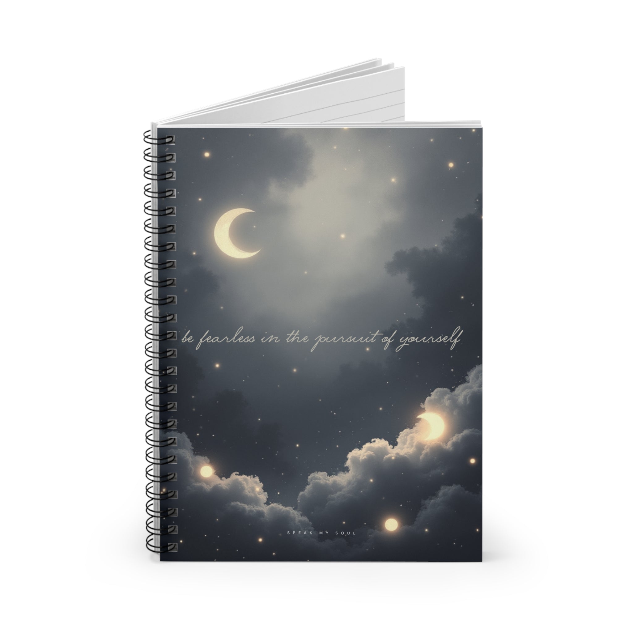 "Be fearless in the pursuit of yourself" Ruled Notebook - The Moonlight Collection Notebook
