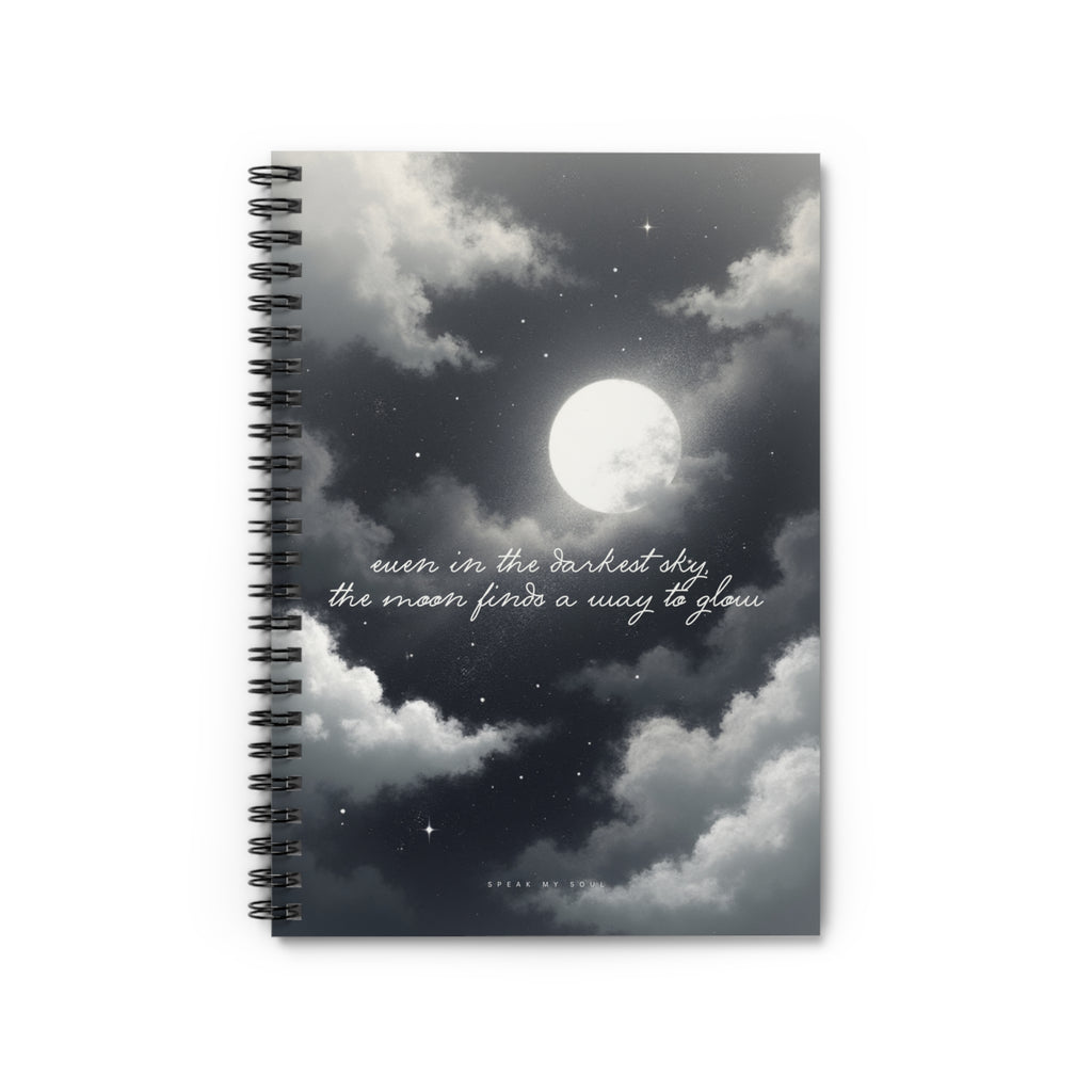 "Even in the darkest sky, the moon finds a way to glow" Ruled Notebook - The Moonlight Collection