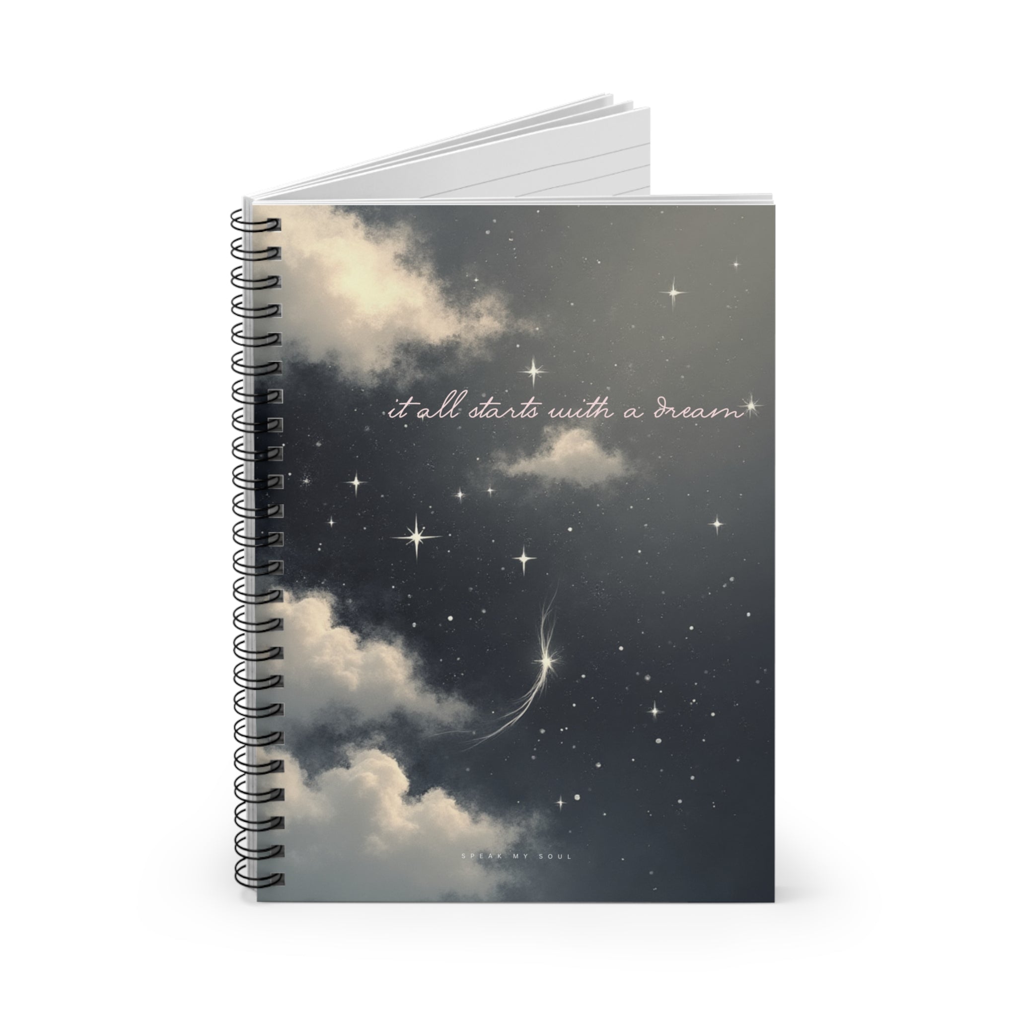 "It all starts with a dream" Ruled Notebook - The Moonlight Collection Notebook