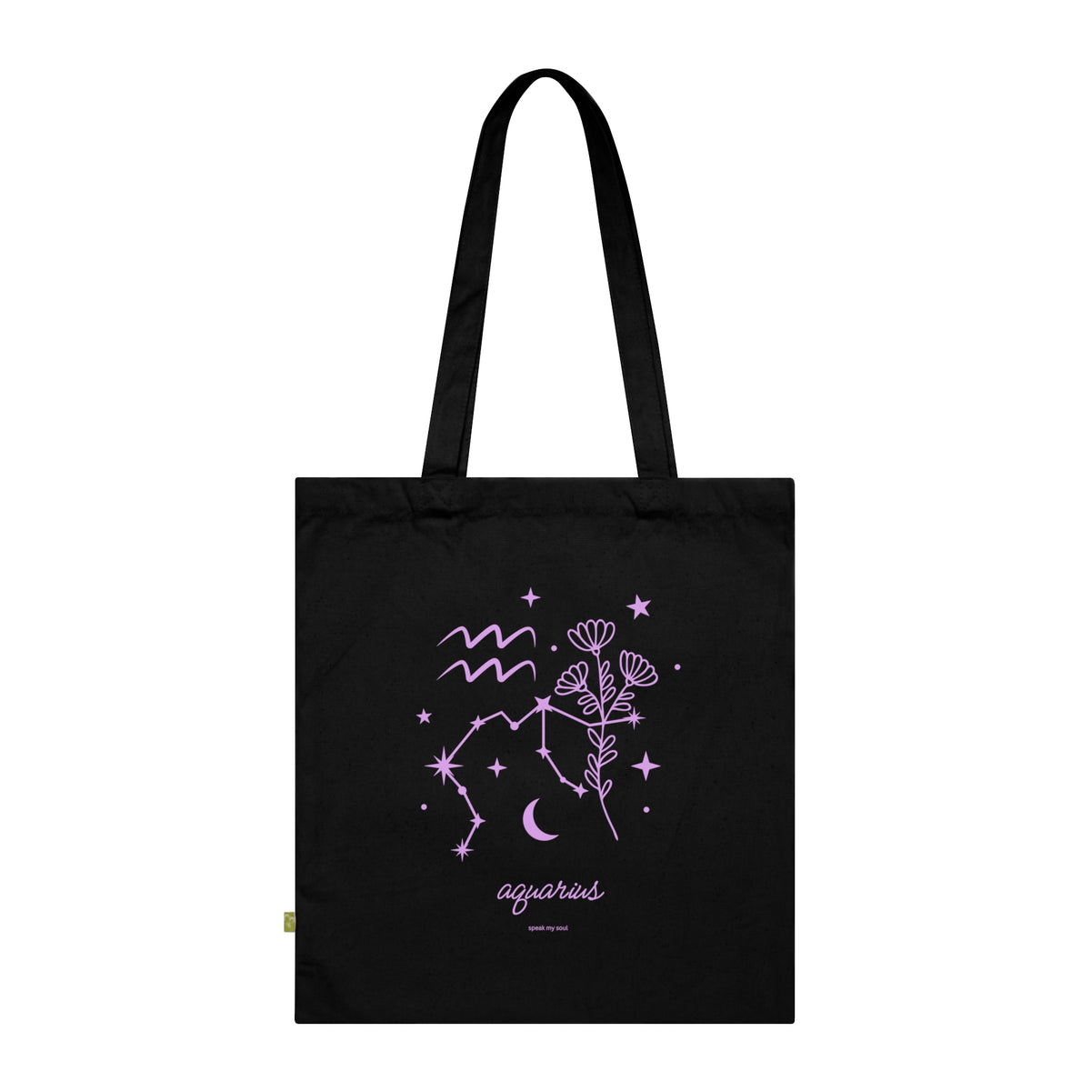 Aquarius Zodiac Tote Bag | Pink Cosmos | Astrology Gift