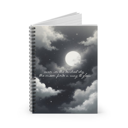"Even in the darkest sky, the moon finds a way to glow" Ruled Notebook - The Moonlight Collection