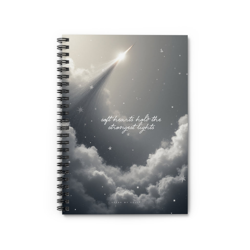 “Soft hearts hold the strongest lights” Ruled Notebook - The Moonlight Collection