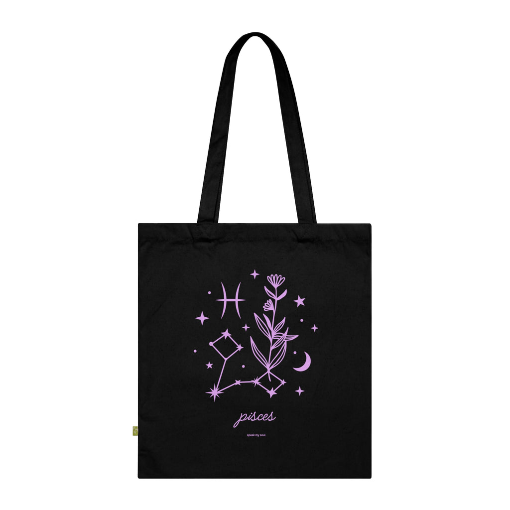 Pisces Zodiac Tote Bag | Pink Cosmos | Astrology Gift