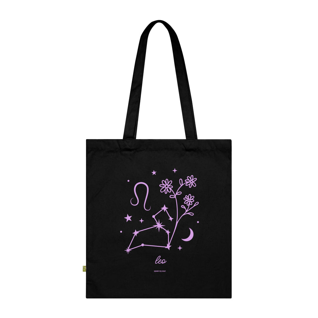 Leo Zodiac Tote Bag | Pink Cosmos | Astrology Gift